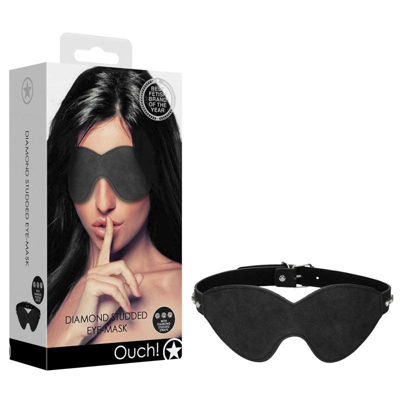 OUCH! Diamond Studded Eye-Mask - Black Eye Mask - Naughty by Nature Adult Store