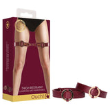 OUCH! Halo - Thigh Cuffs - Burgundy Leg Restraints - Naughty by Nature Adult Store