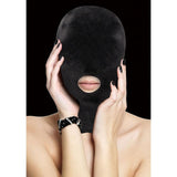 Ouch! Velvet & Velcro Mask with Mouth Opening - Black Hood - Naughty by Nature Adult Store