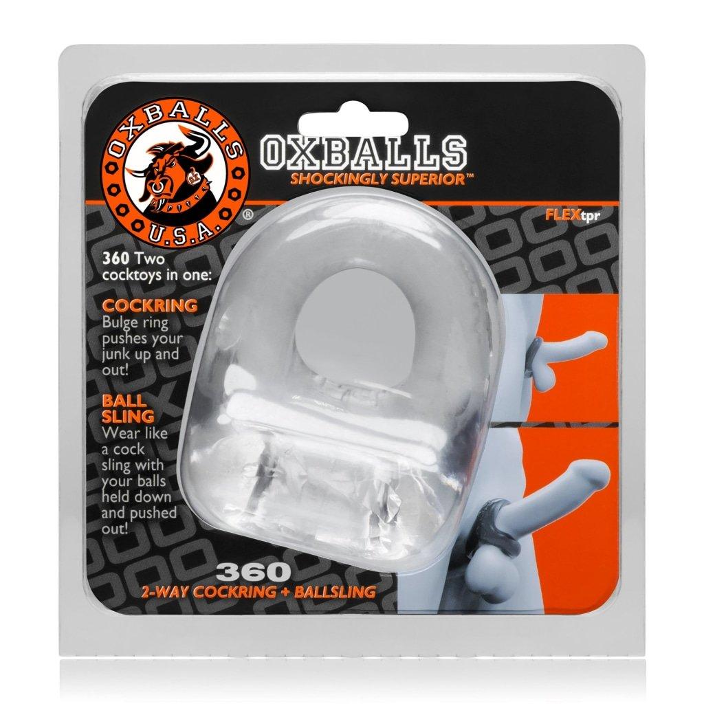 Oxballs 360 Cockring and Ballsling – Clear FLEX - TPR Dual Support - Adult Toys
