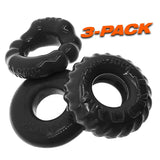 OxBalls Bonemaker 3 - Piece Cockring Set - Stretchy Flextpr Rings - Black - Adult Toys