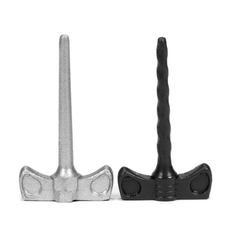 OxBalls Cockscrews Sounds Penis Plug Set – 2pc Black and Zinc - Adult Toys