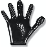 OxBalls Finger Fuck Glove – Textured Rubber Fisting Glove in Black - Adult Toys