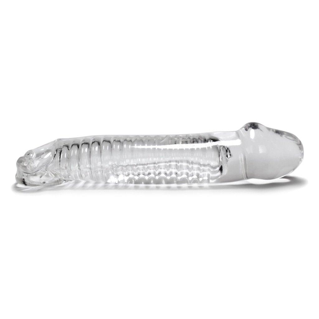 OxBalls Muscle Cocksheath – Clear TPR Penis Enhancer & Massager - Adult Toys