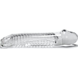 OxBalls Muscle Cocksheath – Clear TPR Penis Enhancer & Massager - Adult Toys