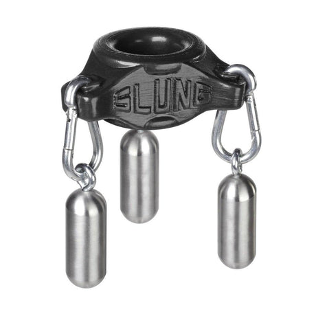 OxBalls Slung Silicone Ballstretcher with 3 Carabiners – Black - Adult Toys