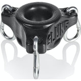 OxBalls Slung Silicone Ballstretcher with 3 Carabiners – Black - Adult Toys