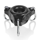 OxBalls Slung Silicone Ballstretcher with 3 Carabiners – Black - Adult Toys