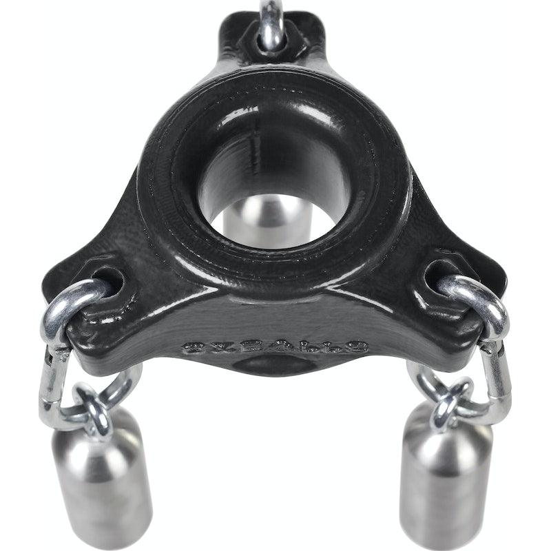 OxBalls Slung Silicone Ballstretcher with 3 Carabiners – Black - Adult Toys