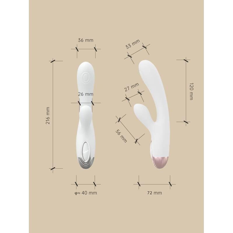 Pada Rabbit and G-Spot Pulsing Vibrator White - Naughty by Nature Adult Store