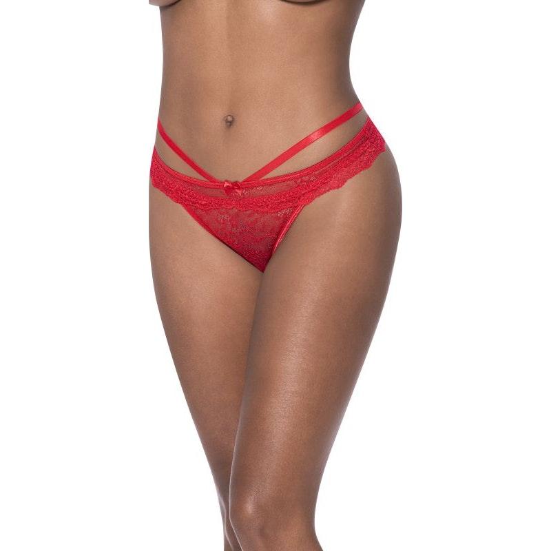 Peek - A - Boo Cheeky Panty Red - Lingerie
