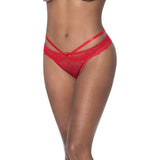 Peek - A - Boo Cheeky Panty Red - Lingerie