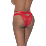Peek - A - Boo Cheeky Panty Red - Lingerie