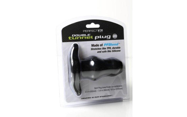 PerfectFit Double Tunnel Plug – Medium Silicone Hollow Butt Plug - Adult Toys