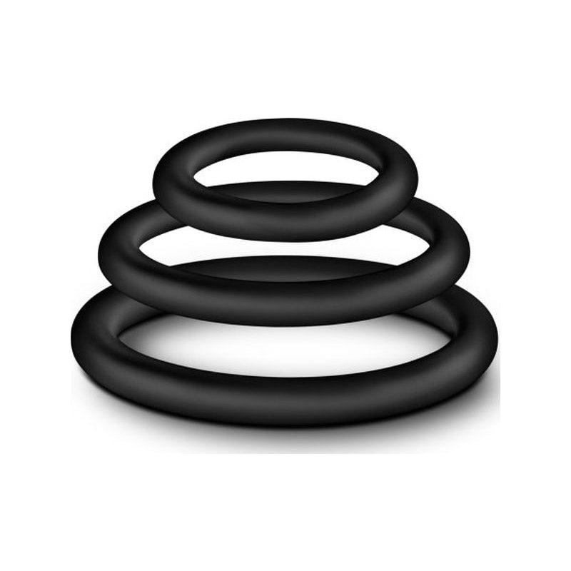 Performance Silicone Cock Ring 3 Pc Set Black - Naughty by Nature Adult Store