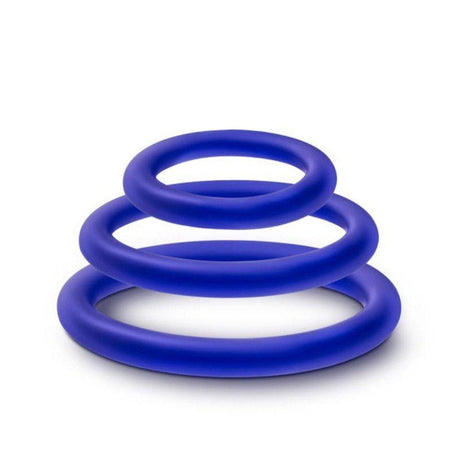 Performance Silicone Cock Ring 3 Pc Set Indigo - Naughty by Nature Adult Store