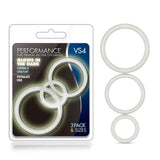 Performance Silicone Cock Ring 3 Pc Set White Glow - Naughty by Nature Adult Store