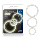 Performance Silicone Cock Ring 3 Pc Set White Glow - Naughty by Nature Adult Store