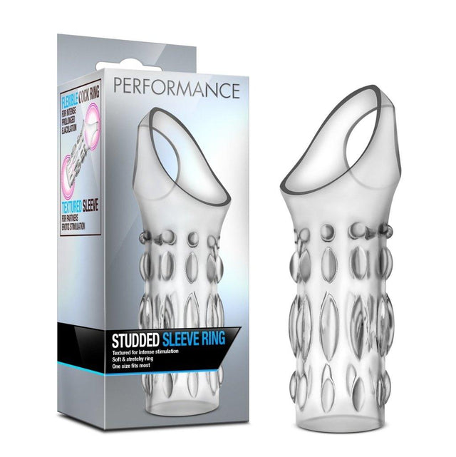 Performance Studded Sleeve Ring Clear - Adult Toys