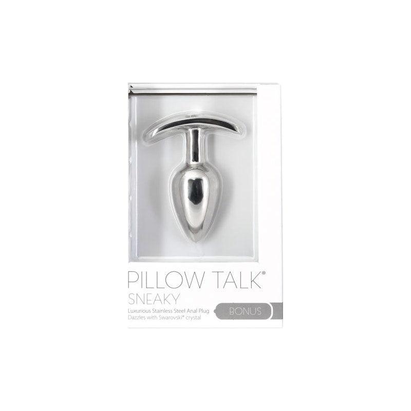 Pillow Talk Sneaky Luxurious Stainless Steel Anal Plug w Swarovski Crystal - Naughty by Nature Adult Store