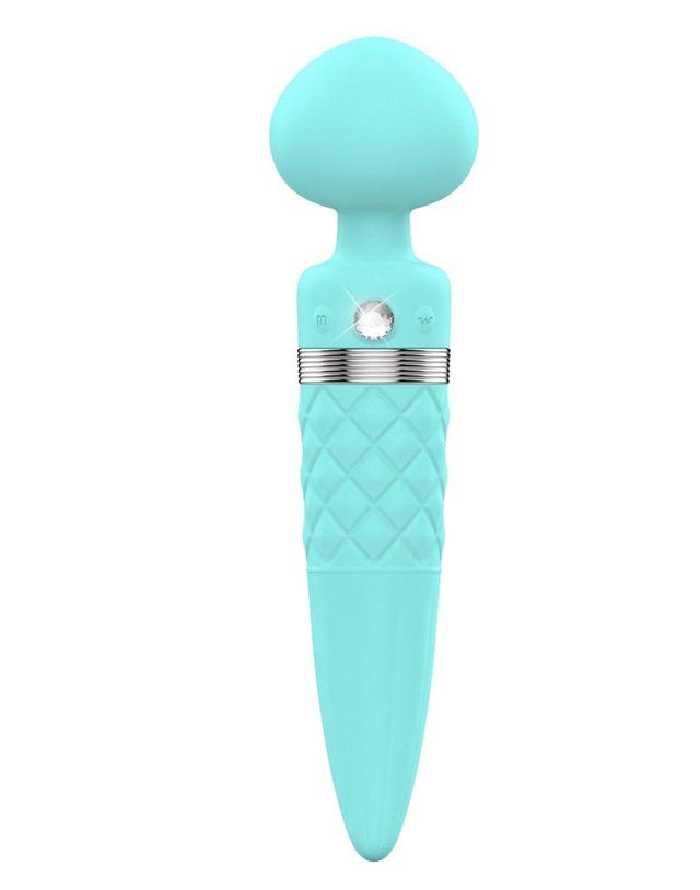 Pillow Talk Sultry Warming G - Spot Massager with Rotating Shaft – Teal - Adult Toys