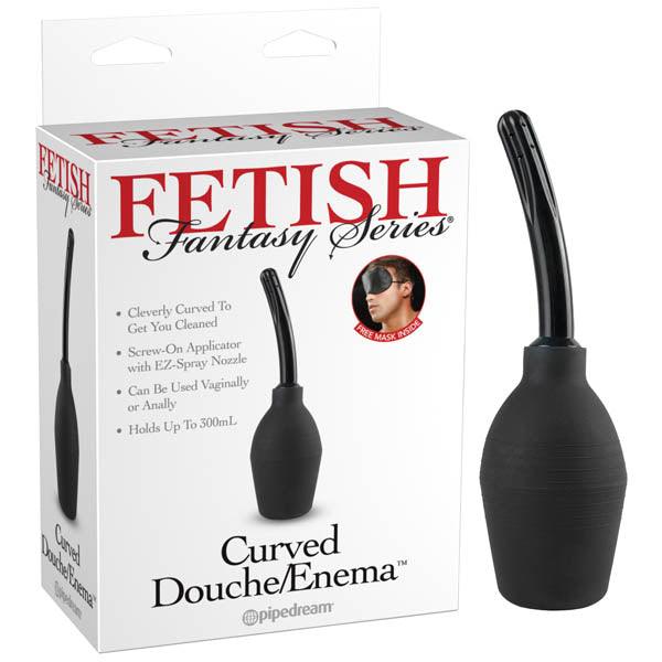 Pipedream Fetish Fantasy Curved Silicone Douche and Enema - Black - HEALTH CARE