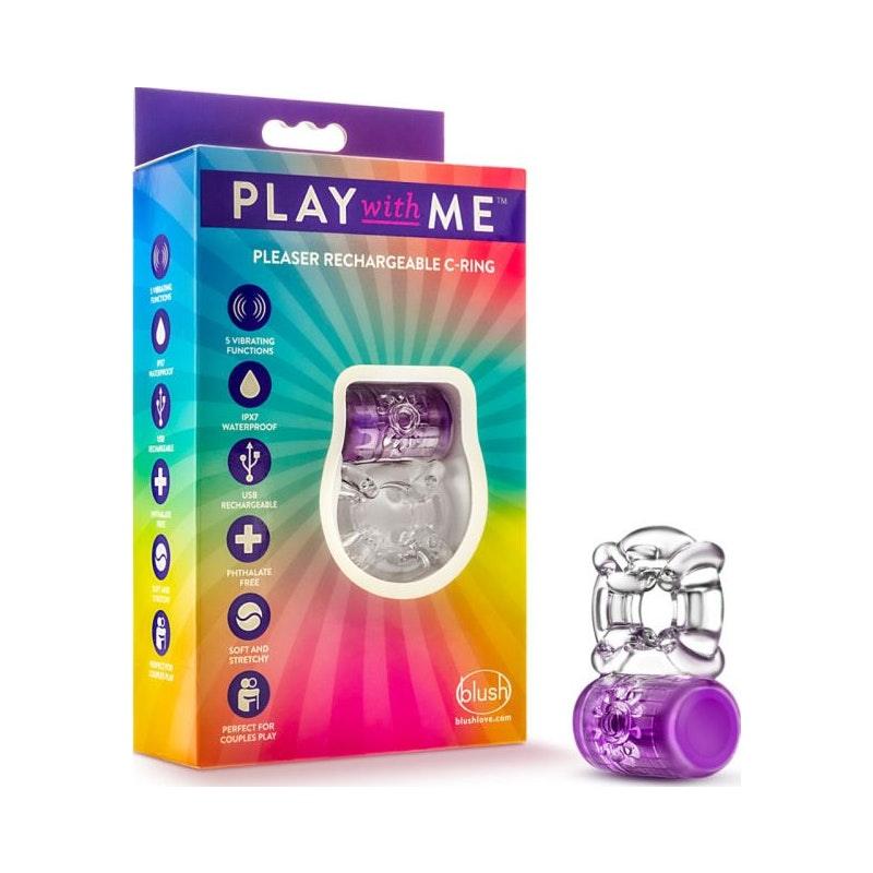 Play with Me Pleaser Rechargeable C Ring Purple - Naughty by Nature Adult Store