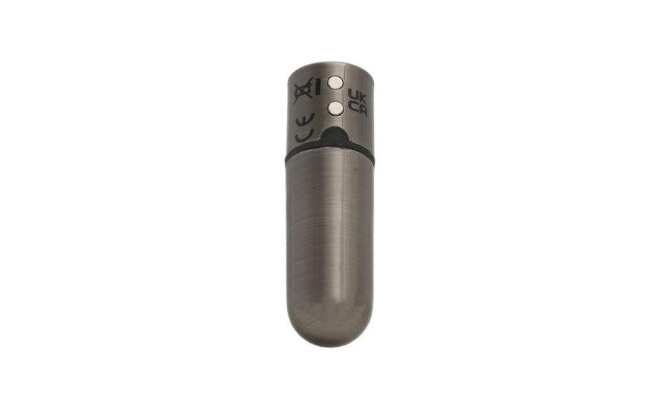 Power Bullet First Class 6cm Rechargeable w Crystal Gun Metal - Adult Toys