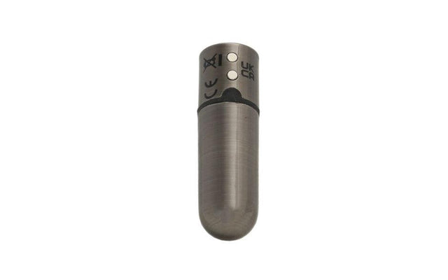 Power Bullet First Class 6cm Rechargeable w Crystal Gun Metal - Adult Toys