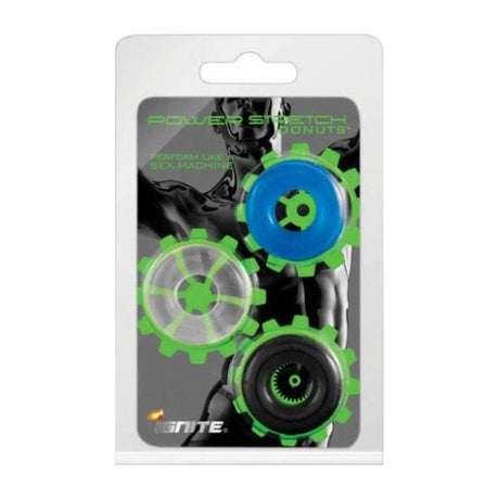 Power Stretch Donuts 3 Pc Multi Colour - Adult Toys