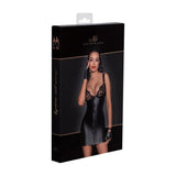 Power Wetlook Mini Dress w Lace Chest & Two Way Zipper - Lingerie