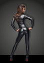 Power Wetlook Overall With Leash And 2 Way Zipper - Lingerie