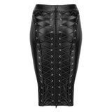 Power Wetlook Pencil Skirt w Long Zipper - Lingerie