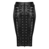 Power Wetlook Pencil Skirt w Long Zipper - Lingerie