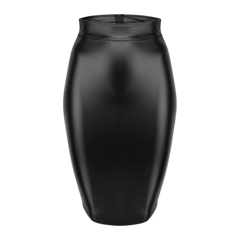 Power Wetlook Pencil Skirt w Long Zipper - Lingerie