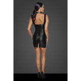 Power Wetlook Short Dress w Front Tulle Inserts - Lingerie