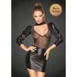 Power Wetlook Tulle Dress w Bouffant Sleeves - Lingerie