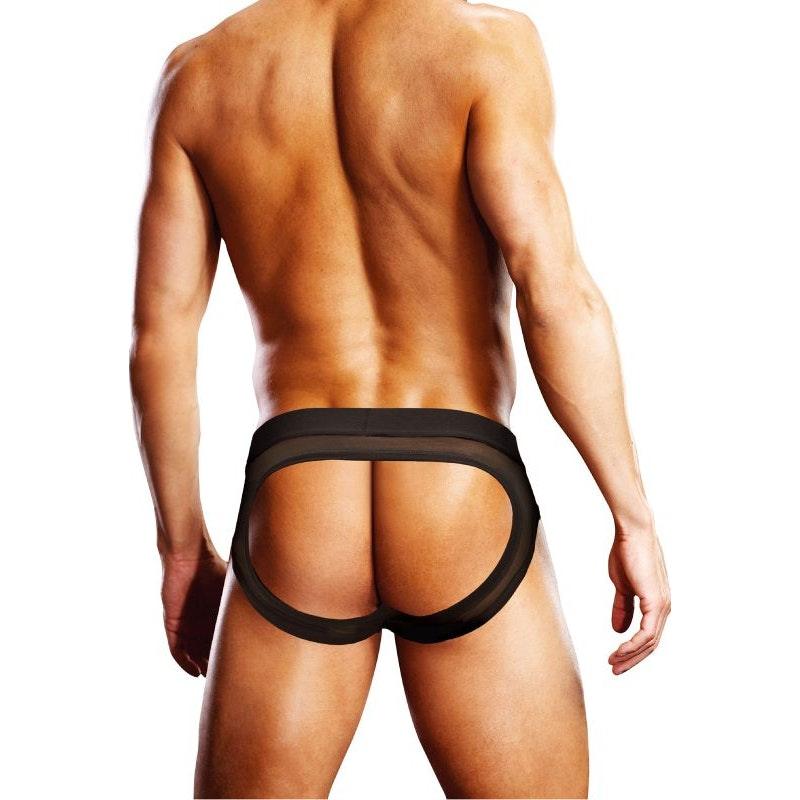 Prowler Mesh Open Back Brief Black - Lingerie
