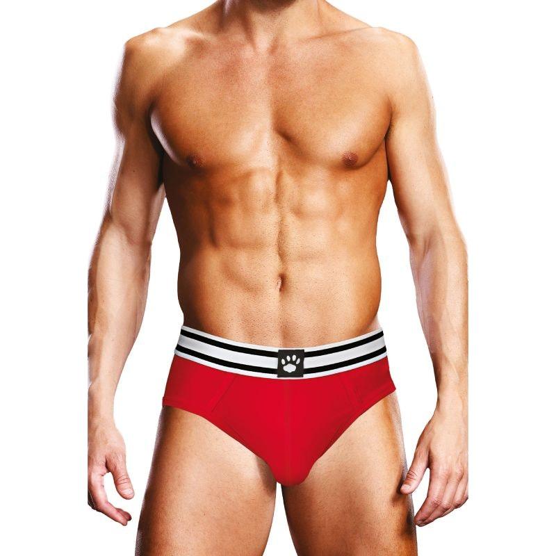 Prowler Open Back Brief Red/White - Lingerie
