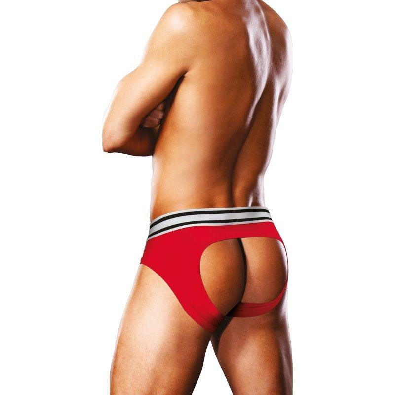 Prowler Open Back Brief Red/White - Lingerie