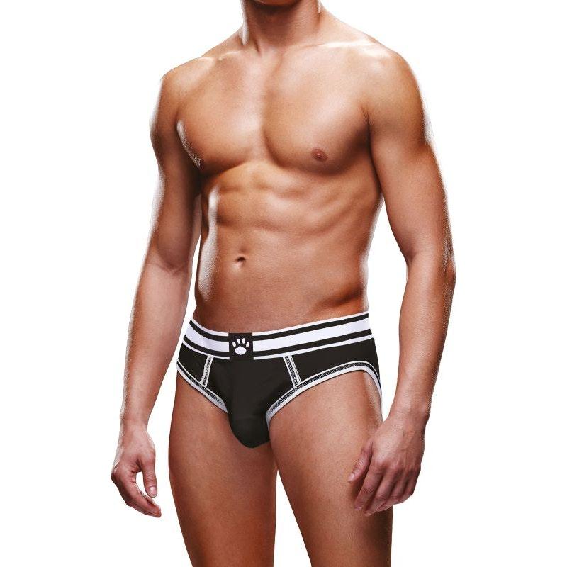 Prowler Open Back Brief White/Black - Lingerie
