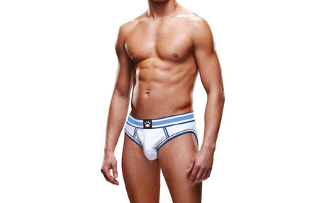 Prowler Open Back Brief White/Blue - Lingerie