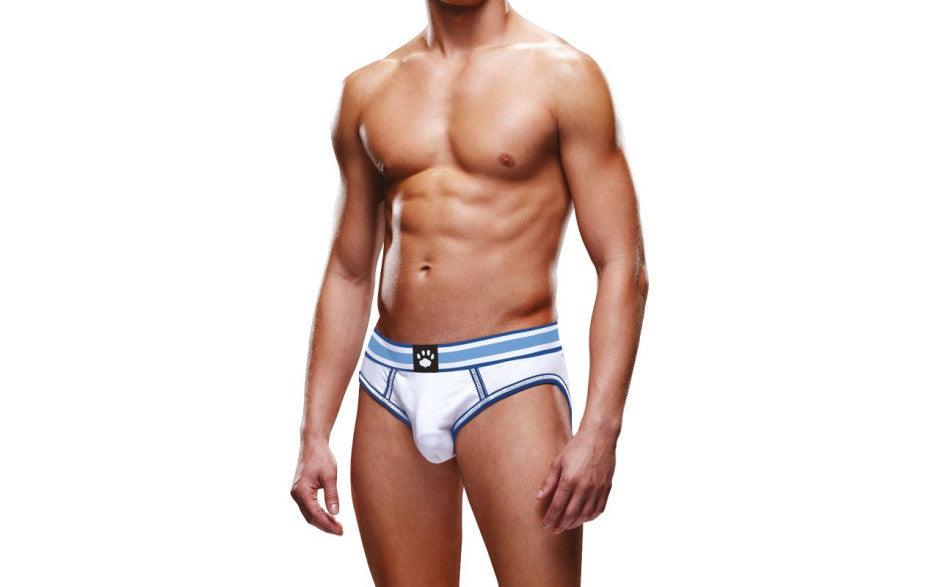 Prowler Open Back Brief White/Blue - Lingerie