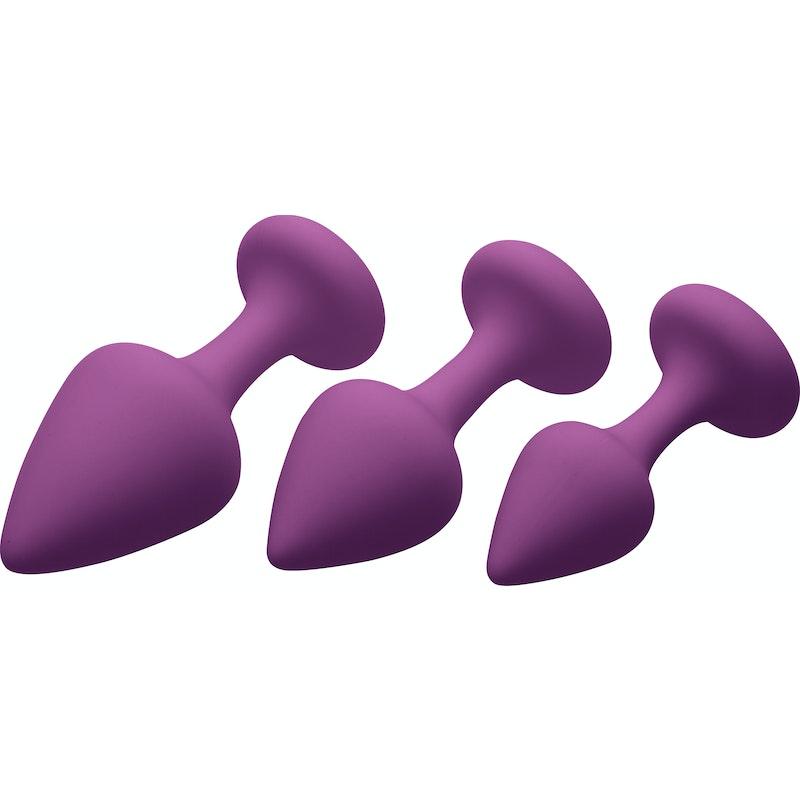 Purple Pleasures 3 Pc Silicone Anal Plugs - Naughty by Nature Adult Store