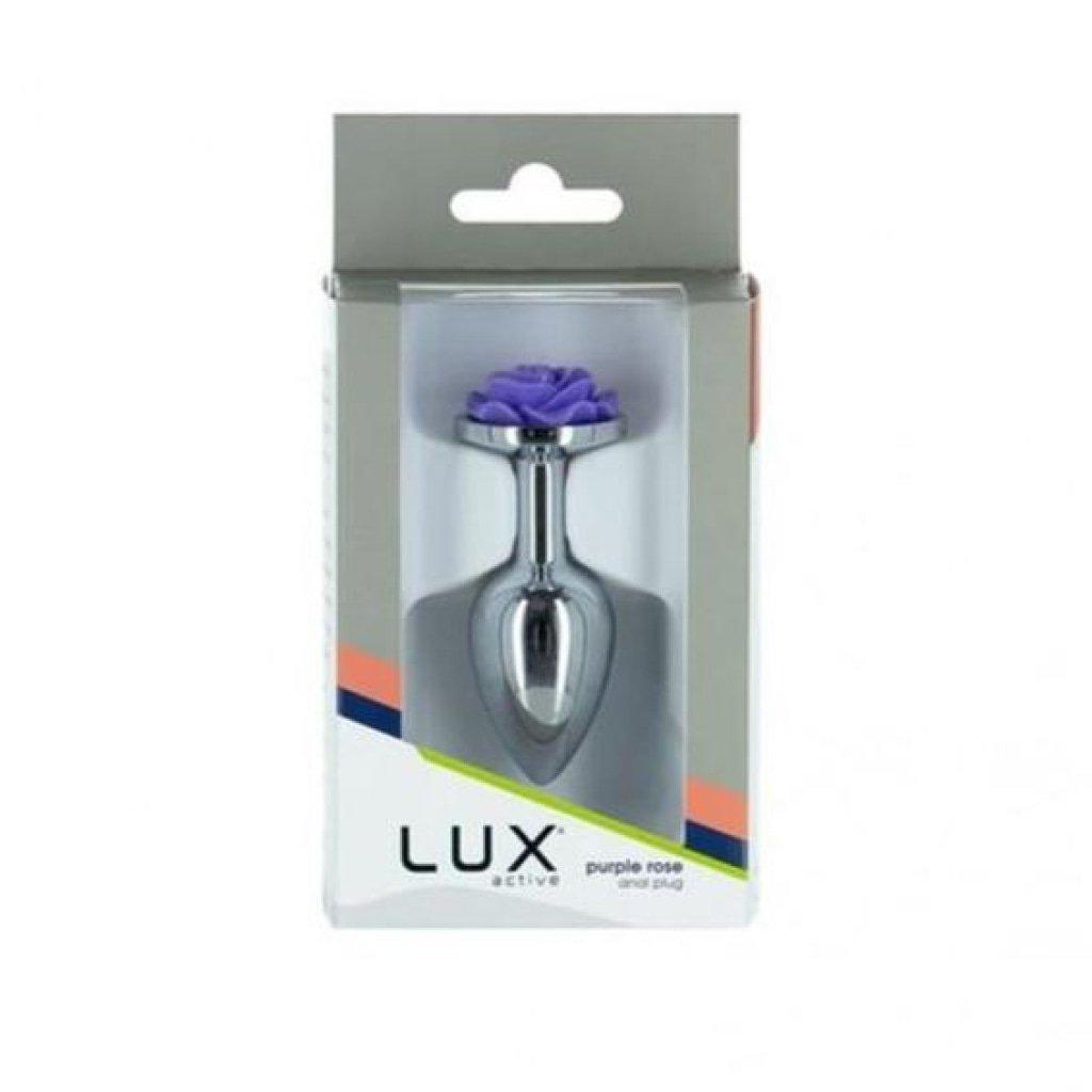 Purple Rose 3in Metal Butt Plug - Naughty by Nature Adult Store