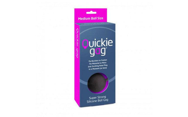 Quickie Gag Medium Ball Black - Adult Toys