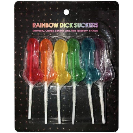 Rainbow Dick Suckers 6 Pc - Naughty by Nature Adult Store