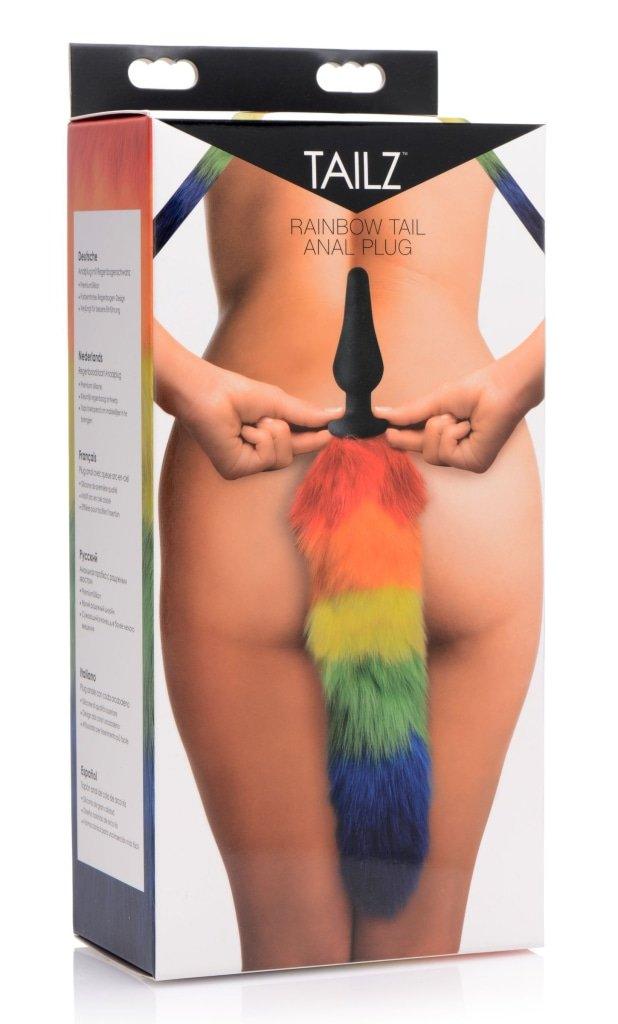 Rainbow Tail Silicone Butt Plug - Adult Toys
