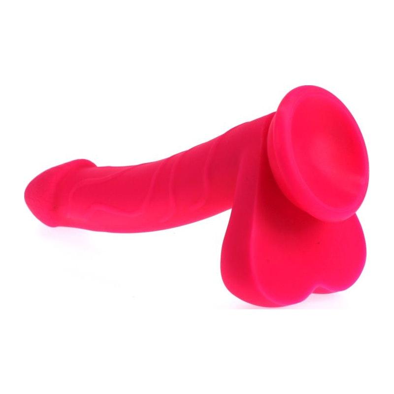 Realistic Cock w Balls Pink - Adult Toys