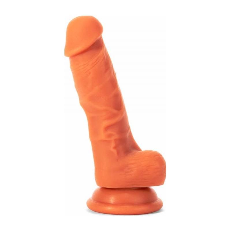 Realistic Dildo Veined Shaft w Balls Flesh - Adult Toys